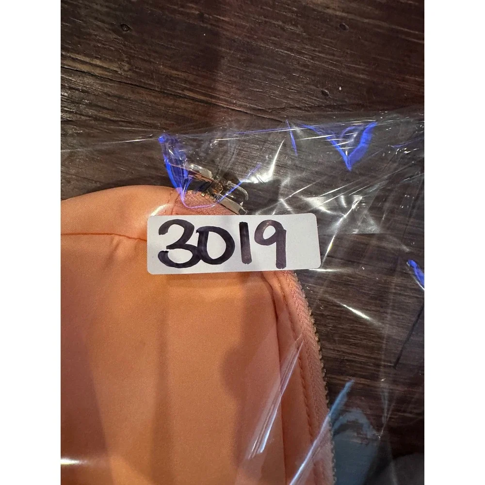 Stoney Clover Lane Small Nylon Pouch Peach Nectar Orange Makeup Travel Bag